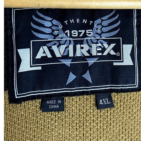 Avirex Vintage Leather Bomber Jacket Men 4XL Brown Star Series 75 New York Lions - Picture 11 of 16